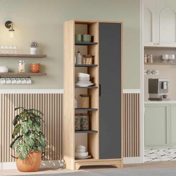 Hanah Home Armario Multiusos LIB2-SA Roble y Antracita